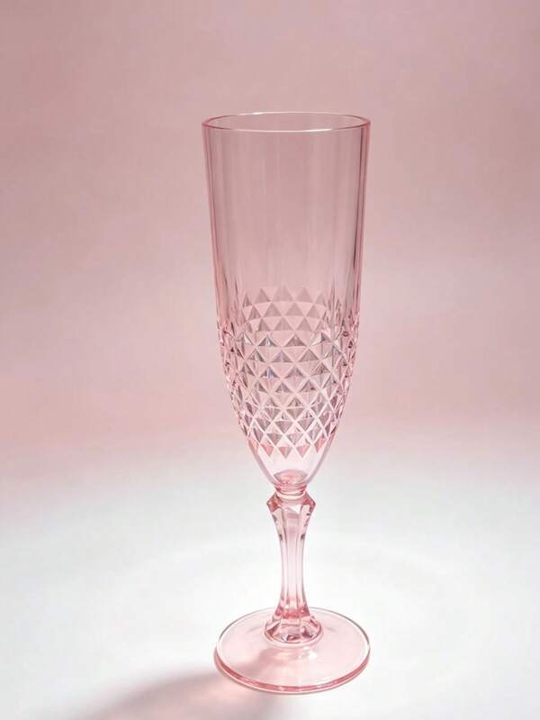 Gentle Dreamy Pink High-Stem Champagne Glass, Minimalist Sleek Design, Outstanding Aesthetics. Suitable For Parties, Gatherings, Home Drinking, Full Of Atmosphere, Easily Create Romantic And Exquisite Ritual Moments