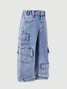 Toddler Spring Denim Jeans, New Fashion Style - Blue - View 4