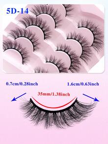 ENCHUW 5 Pairs Manga Lashes Anime Lashes Natural Look Wispy Silky Lashes False Lashes That Look Like Extensions Fake Eyelashes - Black - View 2