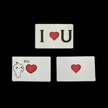 3pcs Love Confession Magic Card Set, Heart Magic Kit, Quick Flip Reveal With Snap, Illusion Surprise Effect, Close-Up Magic Prop For Party, Holiday, Valentine's Day - Multicolor - View 6