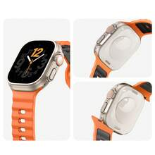 1pc Two Tone Sports Silicone Watch Strap Compatible With Apple Watch Ultra 3/2 49mm Series 11/10/9/8/7/6/5 SE 42/44/45/46mm Replacement Wrist Band - 42/44/45/46/49mm - View 3