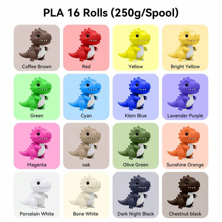 SUNLU 4KG PETG/PLA/PLA+ Multicolored 3D Printer Filament, 16*250g Small Spools, Beginner-Friendly 3D Printing Consumables, 16 Pcs. 250g Small Spools Of Filament, Low Shrinkage, Smooth Printing - View 9