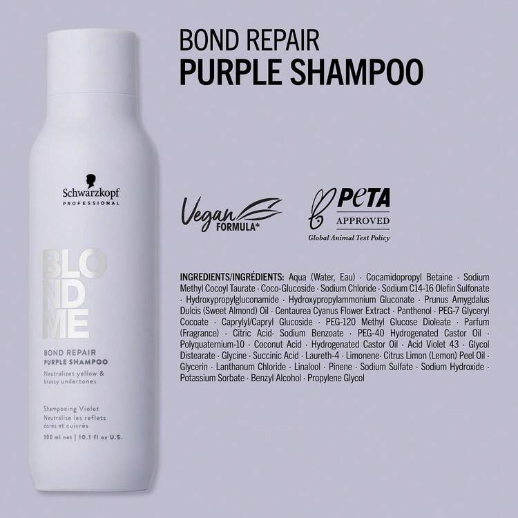 Schwarzkopf BlondMe Bond Repair Purple Shampoo 300ml - Shampoo - View 5