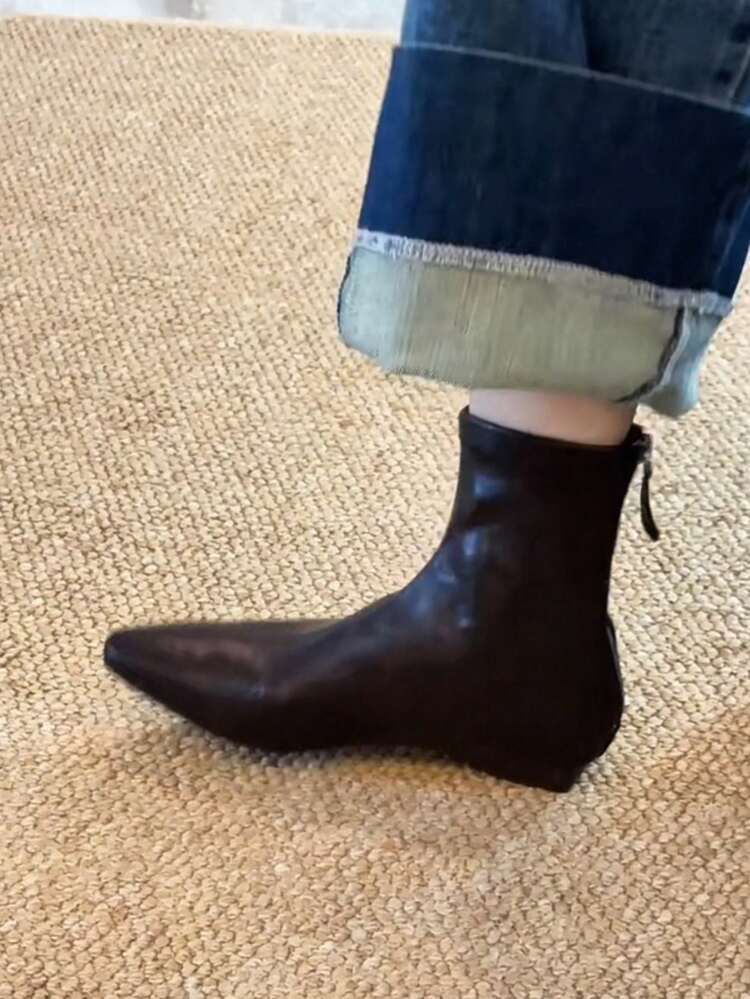 Square Toe Elastic Slim Boots 2025 New Autumn/Winter French Vintage Commuter Elegant Fashion Versatile Soft Sole Boots - Black - View 6