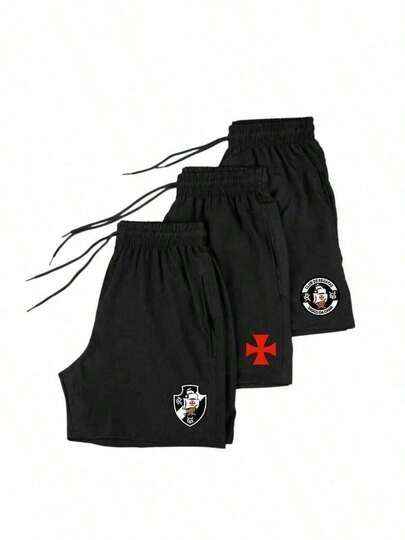 Kit 3 Shorts Vasco da Gama Masculino | Short Dry Fit | Bermuda Esportiva para Academia e Treino