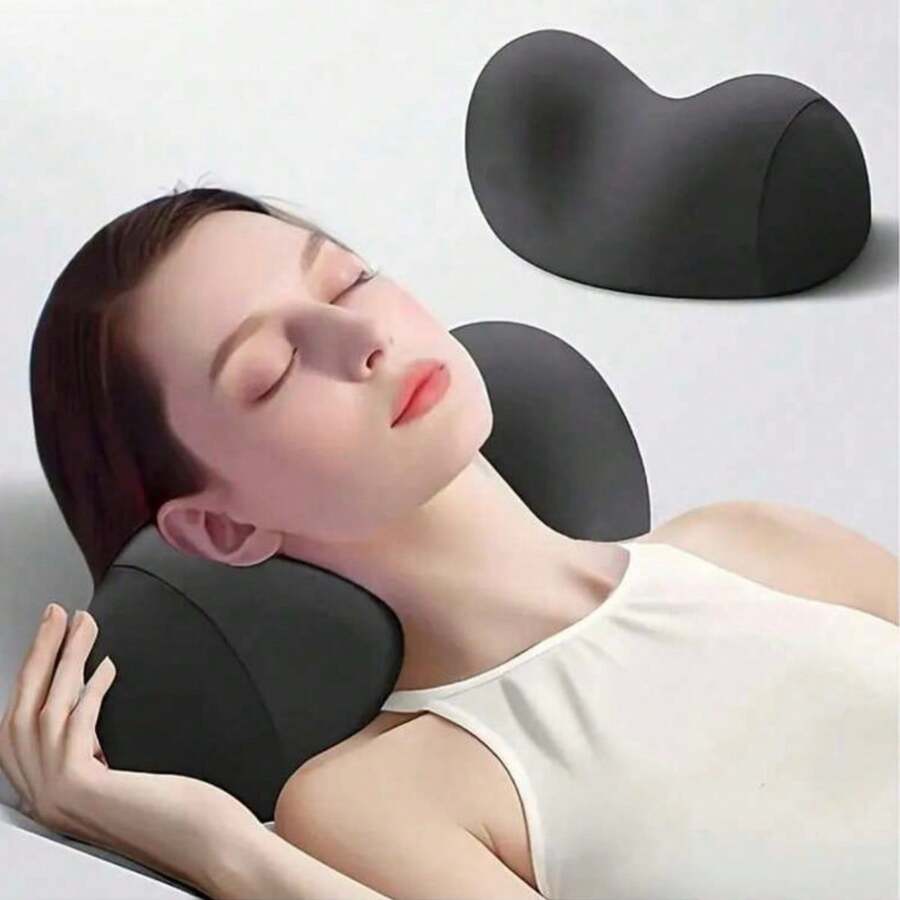1pc Neck Support Pillow, Memory Foam Sleep Pillow, Unisex Cervical Protection Pillow, Back And Neck Traction Pillow - One Size Fits All - View 1