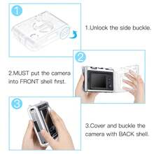 Crossbody Camera Crystal Protective Case Transparent Camera Protective Cover + Crossbody Shoulder Strap PVC Material Anti-Scratch Anti-Drop Camera Accessories Suitable For In-Stax Mini Crystal Shell Camera Transparent Protective Case Non-Yellowing Transparent Shell Travel Essential - View 3