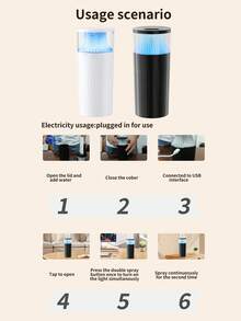 Humidificador de Gran Capacidad Ultra Silencioso con Doble Niebla - Humidificador de Niebla Cruzada, Luz de Niebla Fría Multicolor Multimodal, Batería de Litio de 1200mAh, Humidificador para Decoración del Hogar, Coche, Dormitorio, Humidificador de Alta Salida de Niebla, El Mejor Regalo para Vacaciones - Mist - Ver 4