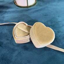 Vintage Heart-Shaped Mini Ring Box, Single Diamond Ring Box, Proposal Ring Box, Wedding Ceremony Ribbon Necklace Box, Jewelry Prop Storage Box - Multicolor - View 6