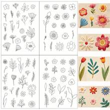 2片装野花图案水溶性刺绣贴纸，自粘无纺布材质，适合初学者DIY手工装饰衣服、包包、帽子等。 - 2ST-B - 查看 2