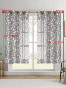 1pc/2pcs Premium Boho Style Embroidered Sheer Curtains For Living Room & Bedroom, Minimalist Line Art Voile Drapes, Fade Resistant Soft Light Blocking Breathable Home Decor, Easy To Install And Maintain - Grey - View 40
