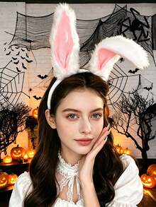 1pc Halloween Soft Plush Rabbit Ear Headband, Cute Plush Headband, Suitable For Halloween Party Theme Gathering Stage Performance - Multicolor - View 7