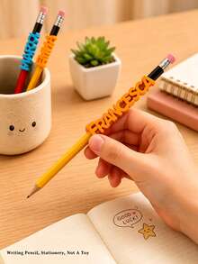 Custom 3D Printed Name Pencil Holder, Personalized Name Pencil Cup Decorative Accessory, Includes Random Color Pencil, Desktop Stationery Ornament, Unique Holiday Housewarming Gift, Suitable For Students - Multicolor - View 7