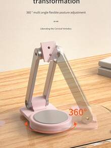 Acrylic Flat Phone Stand, Cute And Practical, 360° Rotatable, Foldable For Easy Carrying, Available In Black, Pink, Green And White. Choose Your Favorite Color For A Better Appearance - A - View 7