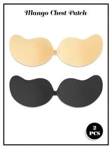 2/4pcs Women's Mango Adhesive Breast Petals, Invisible Seamless Comfortable T-Shape Buckle Design, Small Chest To Full Look, Suitable For Daily Commute, Beach Vacation And More - Multi-color - View 14
