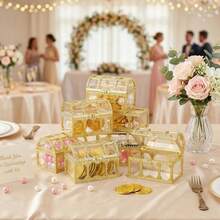 12/24 PCS Plastic Jewelry Box Packaging Box, Empty Gift Box Mini Jewelry Box, Suitable For Weddings, Bride Gift Giving Events, Birthday Parties, Storing Gifts And Small Gifts For Presents. - Treasure Chest Candy Box - View 1