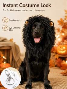 Pet Lion Mane Wig Hat With Ears, Suitable For Dogs, Halloween Costume Headpiece, Pet Outfit, Cute Animal Style Hat, Fun Party Accessory For Cats And Puppies, Holiday Dress-Up Gear, Photo Prop, Holiday Celebration, Puppy Accessory Set - Multicolor - View 11