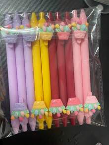 5/10/20pcs Student Writing Pens, Multi-Color Tulip Neutral Pens, Macaron Color Potted Plant Design, Quick-Drying Waterproof Smudge-Proof, Fresh Style For Personal Use Or Gift (Random Color) - Sets - View 8