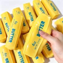 1pc Malleable Butter Stick Squeeze Stress Relief Toy, Soft And Comfortable Touch, Desktop Decor, Suitable For Teens And Adults As Holiday Party Gift - Yellow - View 2
