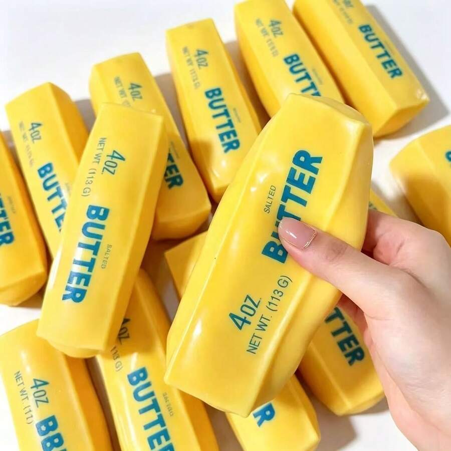 1pc Malleable Butter Stick Squeeze Stress Relief Toy, Soft And Comfortable Touch, Desktop Decor, Suitable For Teens And Adults As Holiday Party Gift