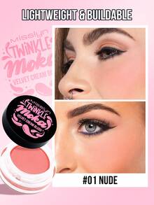 MISSLYN 2PCS Lip & Cheek Blush Set, Cream Blush & Powder Blush Duo, Soft Coral Pink Makeup, Rosy Peach Cheek Color, Smooth Blendable Texture, Fresh Flush Blush Look, Dewy & Soft Matte Finish, Lightweight Makeup For Daily Wear, Party & Y2K Beauty Gift - #1+#2 - View 6