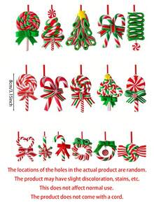 32pcs/Set Dekorasi Permen Lolipop Natal, Ornamen Pohon Natal Permen, Dekorasi Gantung Permen Tongkat Mini Warna-warni, Liontin Mint dari Tanah Liat Polimer, Cocok untuk Dekorasi Rumah Pesta Pohon Natal - Hiasan Permen Berwarna-warni - View 9