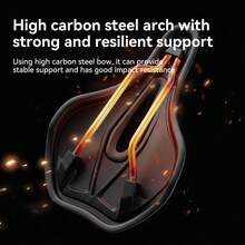 ROCKBROS 1pc Sports Comfortable Seat Cushion: Shock-Absorbing And Anti-Impact, With Hollow Air Channel For Heat Dissipation, Making Cycling More Comfortable - Black - View 5
