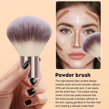 44/32Pcs Total Makeup Tool Kit, Including 32 Pcs Wine Red Flat Tricolor Brushes, 2 Pcs Coffee Short‑Handle Flat Brushes And 10 Pcs Makeup Accessories. Comfortable Grip Handles With Soft Bristles, Gentle Touch On Skin During Makeup Application - Multicolor - View 6