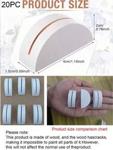 20 pcs Dudukan Kartu Nama Meja Kayu Putih, Stand Nomor Meja Pernikahan, Klip Kartu Foto, Dudukan Display Papan Nama Meja untuk Dekorasi Meja Perjamuan Pernikahan, Pesta Ulang Tahun dan Restoran - setengah lingkaran - View 3