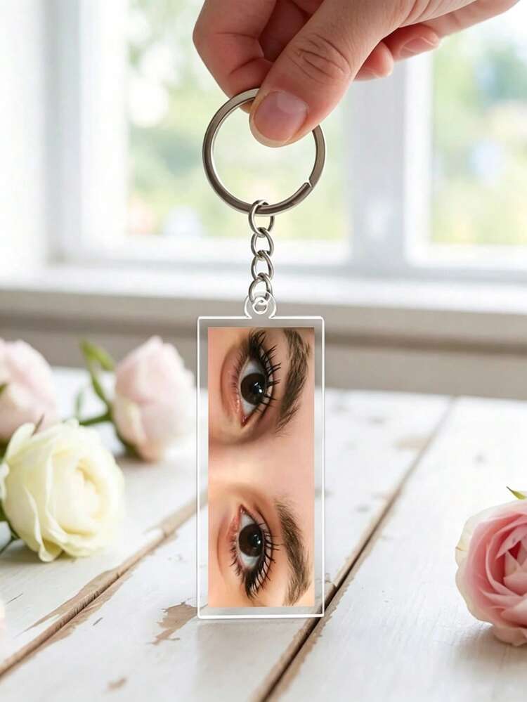 Custom Photo Acrylic Keychain, High-Definition Double-Sided Color Printing, Father's Day/Valentine's Day/Mother's Day Gift, Gift For Dad/Boyfriend/Best Friend, Creative Pendant, Unisex - Multicolor - View 4