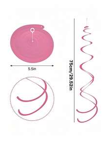 Liontin Spiral Warna Macaron Pink, Dekorasi Langit-langit, Tidak Membutuhkan Daya, Mudah Digantung, Cocok untuk Ulang Tahun, Pernikahan, Pesta Lajang, dan Pesta Karnaval. - berwarna merah muda - View 4