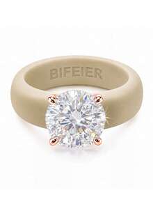 BIFEIER Round 5A Cubic Zirconia Women's Silicone Ring, Copper Plated 18K Rose Gold Band, Soft And Comfortable Ring, Stackable Wedding Engagement Alternative Ring, Sports Yoga Daily Wear Valentine's Day Anniversary Gift - Round - View 27
