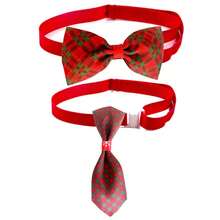 New Christmas Plaid Pet Bow Tie, Dog And Cat Collar Accessory, Pet Supplies - Multicolor - View 10