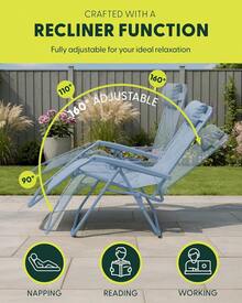 Gravity Chairs (2-Pack) Premium Heavy-Duty Outdoor Recliners With Luxe Two-Tone Design! Features Ultra-Padded Ergonomic Support, 5-Position Adjustable Backrest Independent Headrest, Built-In Cup Holder Phone Slot, And Smooth Rocking F - Blue - View 4