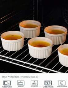 Porcelain Creme Brulee Bowl Set Of 6, Versatile Baking And Serving Vessels For Desserts, Side Dishes And Condiments For Home Use - View 3