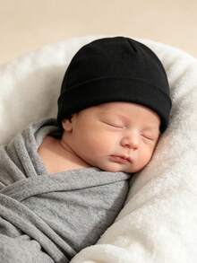 3pcs/Set Baby Hospital Beanie Hat Newborn Knitted Hat Random Color 0-3 Months Infant Round Warm Head Protection Accessory Daily Use - Multicolor - View 7