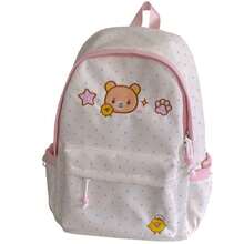 Rilakkuma Cute Candy Bean Japanese Ins Style Relaxed Bear Backpack, College Style Student School Commute Versatile Small Backpack For Women - Multi-color - View 13