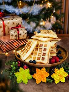 2pcs Snowflake Shaped Silicone Molds, Home Baking Cake Molds, Handmade Chocolate Pudding Jelly Dessert Making Molds - Multicolor - View 8
