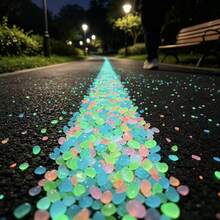1 Pack Mixed Color Glow-In-The-Dark Pebbles, 1cm Diameter, Resin Material, Suitable For DIY Crafts In Various Scenes Such As Aquariums, Fish Tanks, Garden Paths, Patios, Lawns And Terrace Landscapes - Glowing Colored Stones - View 9