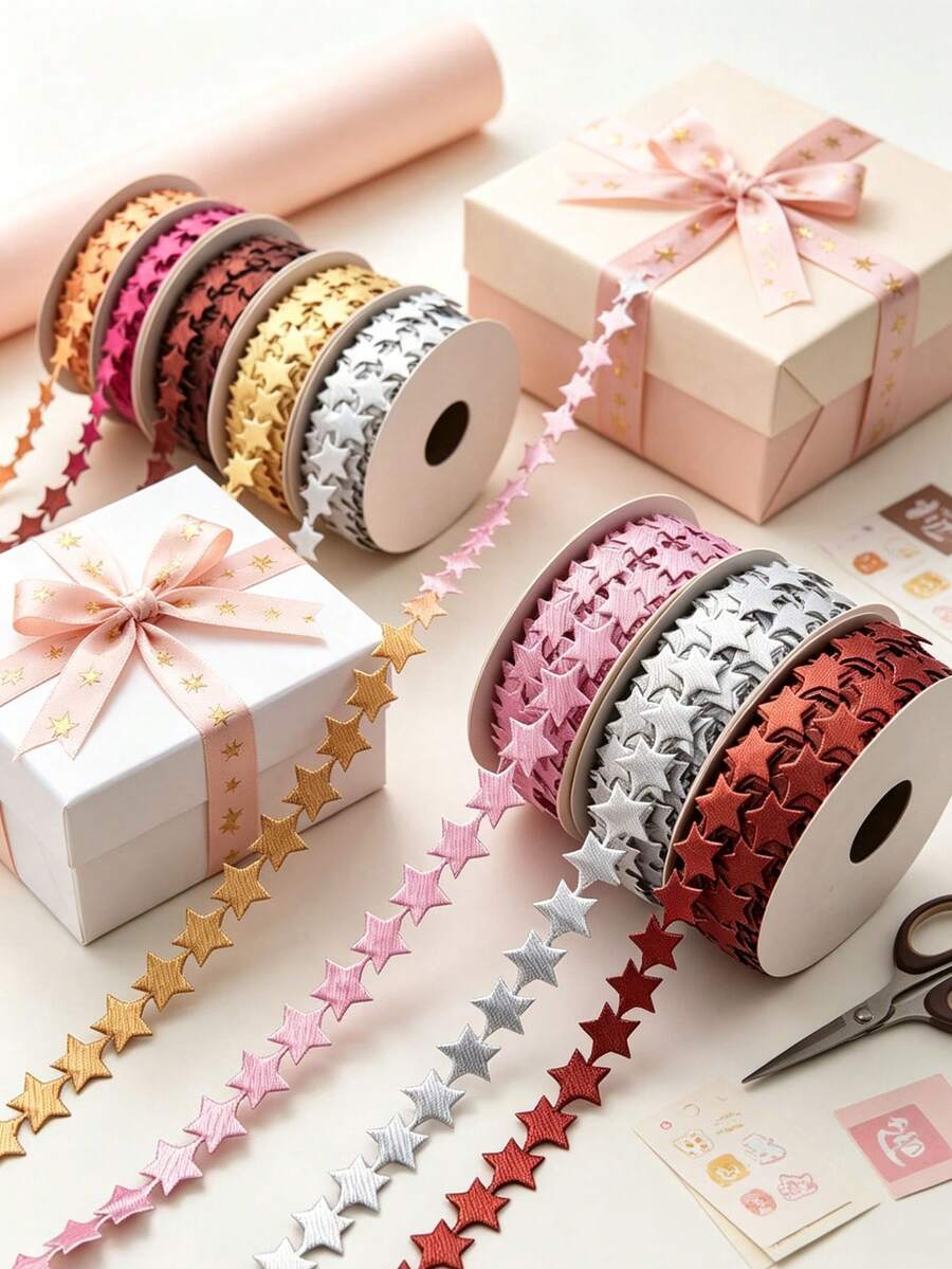 Star-Shaped Ribbon DIY Gift Wrapping Handmade Material Hair Accessory Making Valentine's Day Decoration Party Small Gifts Ribbon Fashion Decoration Creative Gift Wrapping Ribbon - Multiple Specifications - View 1