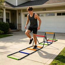 1pc Multi-Shape Butterfly Agility Ladder Portable Folding Speed Ladder For Outdoor Indoor Fitness Agility Training With Storage Bag, Random Color - Multicolor - View 3