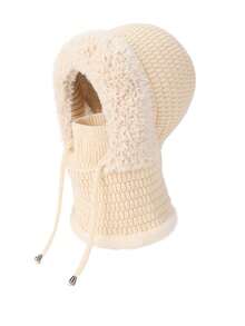 1pc Women's Outdoor Cycling Warm Hat With Mask And Scarf, Thermal Lined Ear Protection One-Piece Head Cover, Halloween - Multicolor - View 7