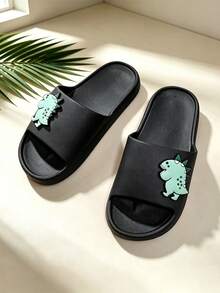 Women's Cartoon Monster Slippers, Soft EVA Platform Slide Sandals, Non-Slip Quick-Dry Indoor & Outdoor Shower Bathroom Slides - Style B-black - View 8