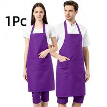 Multi-Piece Apron Set, 2 Pockets, Adjustable Chef Kitchen Apron, Unisex, White - Multicolor - View 13