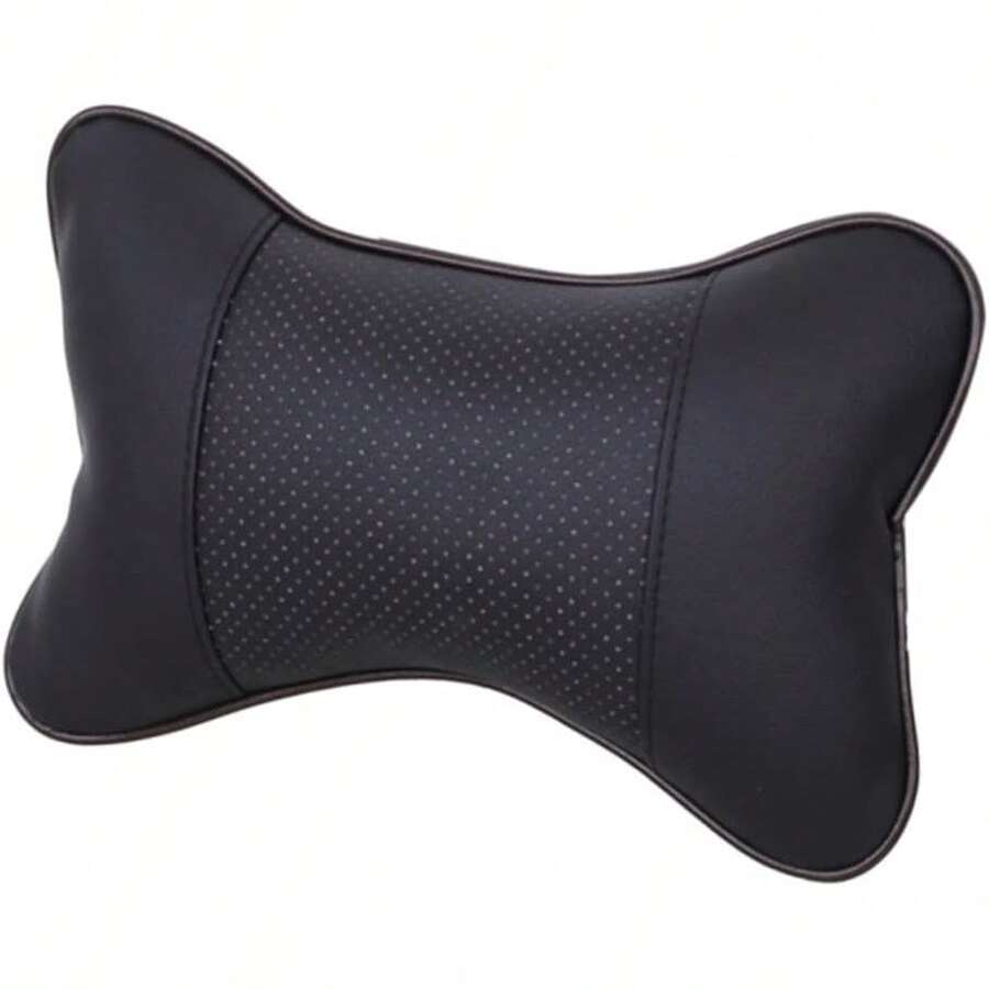 Almohada cervical para coche, de diseño ergonómico, transpirable, con soporte cómodo, adecuada para usar en coches, durante viajes y en casa, color negro. - 1 - Ver 1