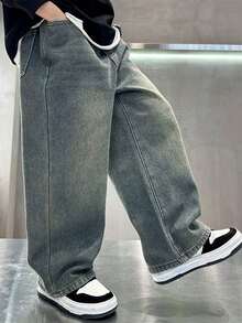 Boys' Spring Denim Jeans, Summer Fashion New Style - Blue - View 1