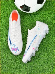 STARNOVO 1 Pair AG Children's Football Shoes, Seamless Knit Design, Fashionable & Breathable, Suitable For Daily Football Training And Matches - White - View 3