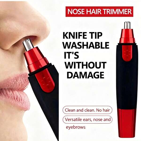 AXH Men's Nose & Ear Hair Trimmer, Stainless Steel Manual Waterproof Portable Nose Hair Shaver