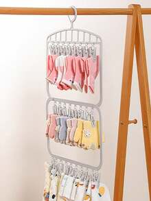 1pc Space-Saving Multi-Function Clip Drying Rack, Suitable For Socks And Underwear, Efficient Clothes Drying Rack, Suitable For Bedroom, Bathroom And Dorm Decor, Holiday Room Home Bed Decor, Can Hang Dresses, Long Pants, Shoes, Jeans, Boots, Skirts, Spring Minimalist Summer Tops - Multicolor - View 7