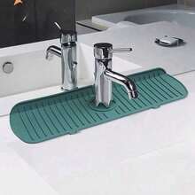 1pc Drain Mat, Sink Faucet Splash Guard, Silicone Drain Mat, Waterproof Drying Mat, Non-Slip Faucet Handle Drip Collection Tray For Kitchen And Bathroom Countertops - Kitchen, Bathroom, Farmhouse Sink Protection Mat - Multicolor - View 5